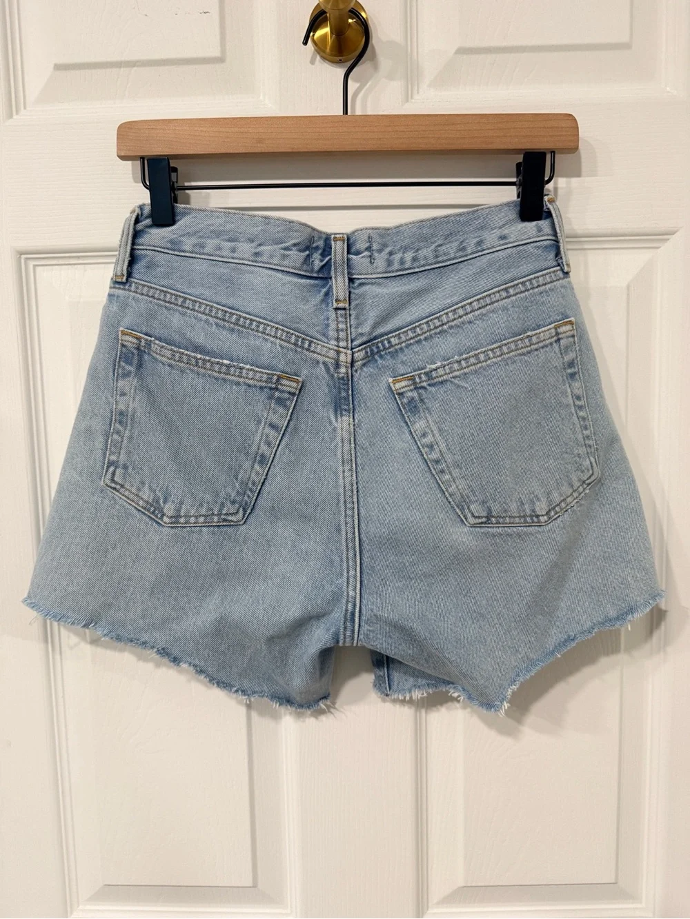 Parker Long Women's Distressed Denim Shorts - Light Blue